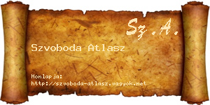 Szvoboda Atlasz névjegykártya
